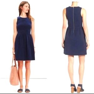 Madewell Sleeveless Afternoon Fit and Flare Dress Navy